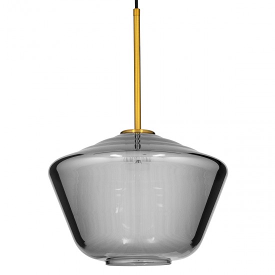 GLOBOSTAR® AMARIS 00873 Μοντέρνο Κρεμαστό Φωτιστικό Οροφής με Ντουί 1 x E27 AC 220-240V IP20 - Χρυσό & Μαύρο Φιμέ - Μ30 x Π30 x Y22cm