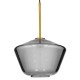 GLOBOSTAR® AMARIS 00873 Μοντέρνο Κρεμαστό Φωτιστικό Οροφής με Ντουί 1 x E27 AC 220-240V IP20 - Χρυσό & Μαύρο Φιμέ - Μ30 x Π30 x Y22cm