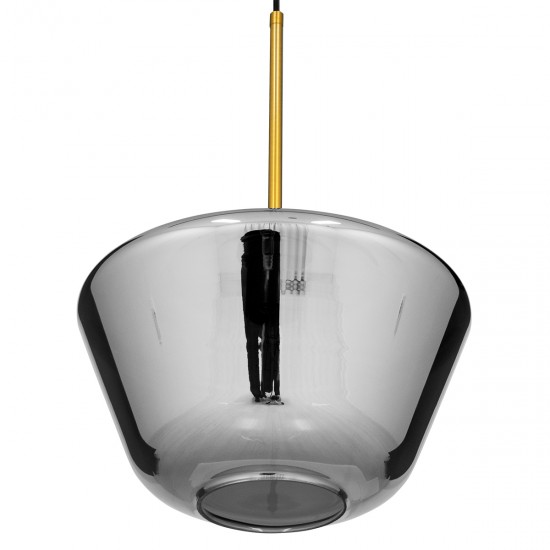 GLOBOSTAR® AMARIS 00873 Μοντέρνο Κρεμαστό Φωτιστικό Οροφής με Ντουί 1 x E27 AC 220-240V IP20 - Χρυσό & Μαύρο Φιμέ - Μ30 x Π30 x Y22cm