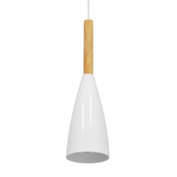 GLOBOSTAR® DILLON 00876 Μοντέρνο Κρεμαστό Φωτιστικό Οροφής με Ντουί 1 x E27 AC 220-240V IP20 - Λευκό & Μπεζ - Μ11 x Π11 x Υ36cm