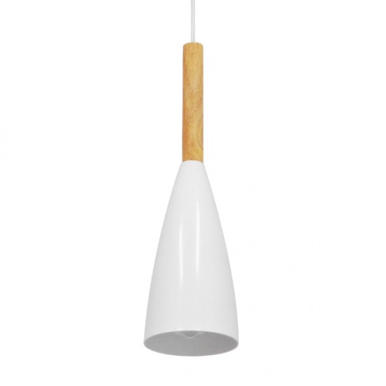 GLOBOSTAR® DILLON 00876 Μοντέρνο Κρεμαστό Φωτιστικό Οροφής με Ντουί 1 x E27 AC 220-240V IP20 - Λευκό & Μπεζ - Μ11 x Π11 x Υ36cm GLOBOSTAR® DILLON 00876 Μοντέρνο Κρεμαστό Φωτιστικό Οροφής με Ντουί 1 x E27 AC 220-240V IP20 - Λευκό & Μπεζ - Μ11 x Π11 x Υ36cm