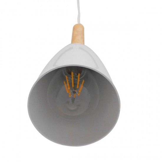 GLOBOSTAR® DILLON 00876 Μοντέρνο Κρεμαστό Φωτιστικό Οροφής με Ντουί 1 x E27 AC 220-240V IP20 - Λευκό & Μπεζ - Μ11 x Π11 x Υ36cm GLOBOSTAR® DILLON 00876 Μοντέρνο Κρεμαστό Φωτιστικό Οροφής με Ντουί 1 x E27 AC 220-240V IP20 - Λευκό & Μπεζ - Μ11 x Π11 x Υ36cm