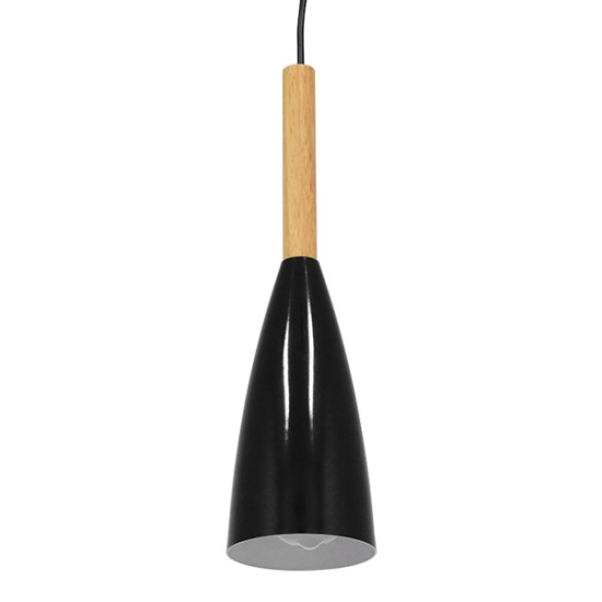 GLOBOSTAR® DILLON 00877 Μοντέρνο Κρεμαστό Φωτιστικό Οροφής με Ντουί 1 x E27 AC 220-240V IP20 - Μαύρο - Μ11 x Π11 x Υ36cm