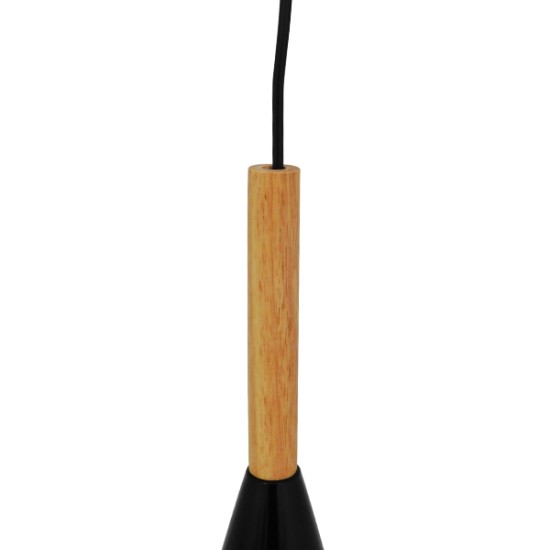 GLOBOSTAR® DILLON 00877 Μοντέρνο Κρεμαστό Φωτιστικό Οροφής με Ντουί 1 x E27 AC 220-240V IP20 - Μαύρο - Μ11 x Π11 x Υ36cm