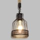 GLOBOSTAR® MASON 00881 Vintage Κρεμαστό Φωτιστικό Οροφής με Ντουί 1 x E27 AC 220-240V IP20 - Μαύρο & Μπεζ - Μ15 x Π15 x Υ24cm