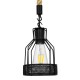 GLOBOSTAR® MASON 00881 Vintage Κρεμαστό Φωτιστικό Οροφής με Ντουί 1 x E27 AC 220-240V IP20 - Μαύρο & Μπεζ - Μ15 x Π15 x Υ24cm