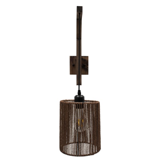 GLOBOSTAR® CASTI 00887 Boho Φωτιστικό Τοίχου - Απλίκα με Ντουί 1 x E27 AC 220-240V IP20 - Καφέ - Μ18 x Π30 x Υ75cm