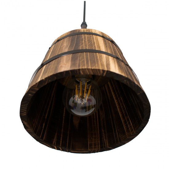 GLOBOSTAR® CEBU 00888 Vintage Κρεμαστό Φωτιστικό Οροφής με Ντουί 3 x E27 AC 220-240V IP20 - Καφέ & Μαύρο - Μ40 x Π40 x Y210cm