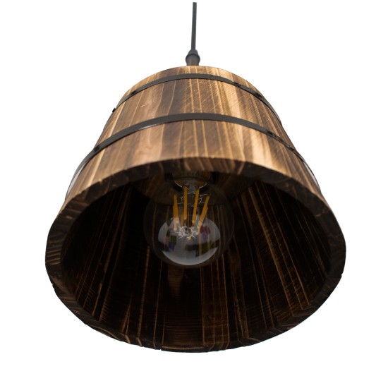 GLOBOSTAR® CEBU 00889 Vintage Κρεμαστό Φωτιστικό Οροφής με Ντουί 3 x E27 AC 220-240V IP20 - Καφέ & Μαύρο - Μ55.5 x Π18.5 x Y210cm