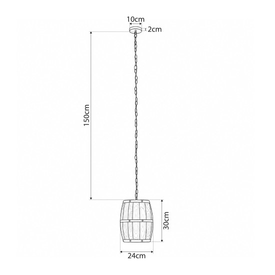 GLOBOSTAR® BARREL 00890 Vintage Κρεμαστό Φωτιστικό Οροφής με Ντουί 1 x E27 AC 220-240V IP20 - Kαφέ - Μ24 x Π24 x Υ30cm GLOBOSTAR® BARREL 00890 Vintage Κρεμαστό Φωτιστικό Οροφής με Ντουί 1 x E27 AC 220-240V IP20 - Kαφέ - Μ24 x Π24 x Υ30cm
