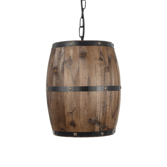 GLOBOSTAR® BARREL 00890 Vintage Κρεμαστό Φωτιστικό Οροφής με Ντουί 1 x E27 AC 220-240V IP20 - Kαφέ - Μ24 x Π24 x Υ30cm GLOBOSTAR® BARREL 00890 Vintage Κρεμαστό Φωτιστικό Οροφής με Ντουί 1 x E27 AC 220-240V IP20 - Kαφέ - Μ24 x Π24 x Υ30cm