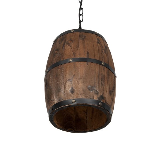 GLOBOSTAR® BARREL 00890 Vintage Κρεμαστό Φωτιστικό Οροφής με Ντουί 1 x E27 AC 220-240V IP20 - Kαφέ - Μ24 x Π24 x Υ30cm GLOBOSTAR® BARREL 00890 Vintage Κρεμαστό Φωτιστικό Οροφής με Ντουί 1 x E27 AC 220-240V IP20 - Kαφέ - Μ24 x Π24 x Υ30cm