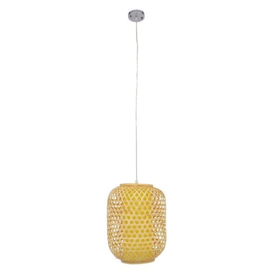 GLOBOSTAR® MAURITIUS 00899 Boho Κρεμαστό Φωτιστικό Οροφής με Ντουί 1 x E27 AC 220-240V IP20 - Μπεζ - Μ30 x Π30 x Υ40cm