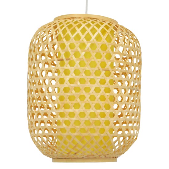 GLOBOSTAR® MAURITIUS 00899 Boho Κρεμαστό Φωτιστικό Οροφής με Ντουί 1 x E27 AC 220-240V IP20 - Μπεζ - Μ30 x Π30 x Υ40cm