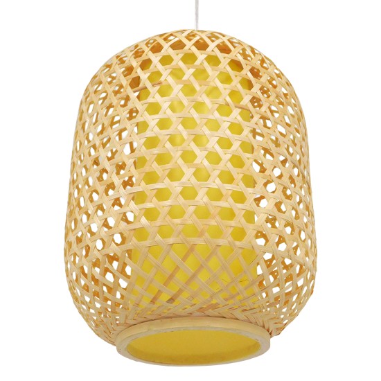 GLOBOSTAR® MAURITIUS 00899 Boho Κρεμαστό Φωτιστικό Οροφής με Ντουί 1 x E27 AC 220-240V IP20 - Μπεζ - Μ30 x Π30 x Υ40cm