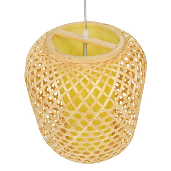 GLOBOSTAR® MAURITIUS 00899 Boho Κρεμαστό Φωτιστικό Οροφής με Ντουί 1 x E27 AC 220-240V IP20 - Μπεζ - Μ30 x Π30 x Υ40cm
