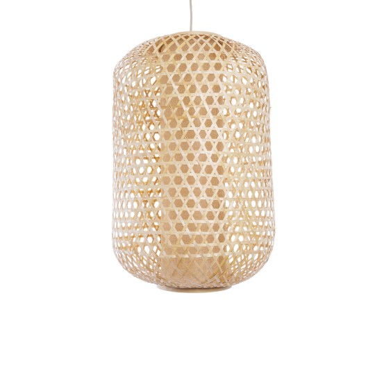 GLOBOSTAR® MAURITIUS 00901 Boho Κρεμαστό Φωτιστικό Οροφής με Ντουί 1 x E27 AC 220-240V IP20 - Μπεζ - Μ40 x Π40 x Υ60cm