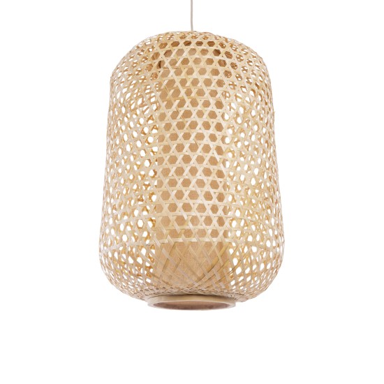 GLOBOSTAR® MAURITIUS 00901 Boho Κρεμαστό Φωτιστικό Οροφής με Ντουί 1 x E27 AC 220-240V IP20 - Μπεζ - Μ40 x Π40 x Υ60cm