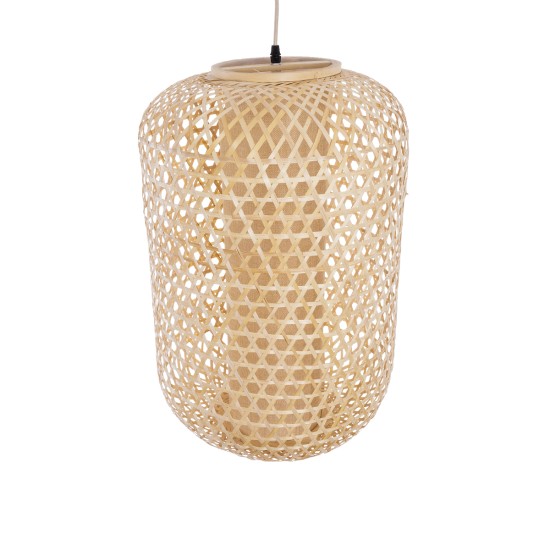 GLOBOSTAR® MAURITIUS 00901 Boho Κρεμαστό Φωτιστικό Οροφής με Ντουί 1 x E27 AC 220-240V IP20 - Μπεζ - Μ40 x Π40 x Υ60cm