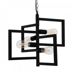 GLOBOSTAR® LOOP 00904 Μοντέρνο Κρεμαστό Φωτιστικό Οροφής με Ντουί 4 x E27 AC 220-240V IP20 - Μαύρο - Μ52 x Π52 x Υ42cm GLOBOSTAR® LOOP 00904 Μοντέρνο Κρεμαστό Φωτιστικό Οροφής με Ντουί 4 x E27 AC 220-240V IP20 - Μαύρο - Μ52 x Π52 x Υ42cm