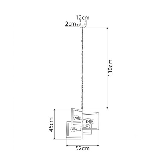 GLOBOSTAR® LOOP 00904 Μοντέρνο Κρεμαστό Φωτιστικό Οροφής με Ντουί 4 x E27 AC 220-240V IP20 - Μαύρο - Μ52 x Π52 x Υ45cm GLOBOSTAR® LOOP 00904 Μοντέρνο Κρεμαστό Φωτιστικό Οροφής με Ντουί 4 x E27 AC 220-240V IP20 - Μαύρο - Μ52 x Π52 x Υ45cm