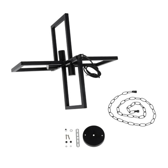 GLOBOSTAR® LOOP 00904 Μοντέρνο Κρεμαστό Φωτιστικό Οροφής με Ντουί 4 x E27 AC 220-240V IP20 - Μαύρο - Μ52 x Π52 x Υ45cm GLOBOSTAR® LOOP 00904 Μοντέρνο Κρεμαστό Φωτιστικό Οροφής με Ντουί 4 x E27 AC 220-240V IP20 - Μαύρο - Μ52 x Π52 x Υ45cm