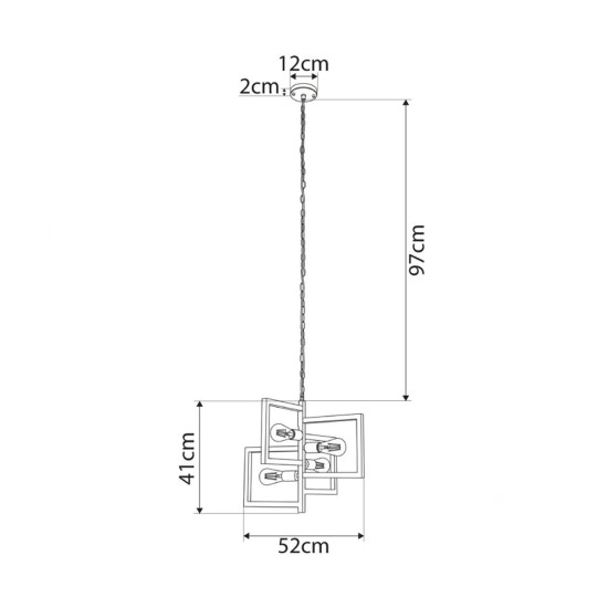 GLOBOSTAR® LOOP 00905 Μοντέρνο Κρεμαστό Φωτιστικό Οροφής με Ντουί 4 x E27 AC 220-240V IP20 - Χάλκινο - Μ52 x Π52 x Υ42cm GLOBOSTAR® LOOP 00905 Μοντέρνο Κρεμαστό Φωτιστικό Οροφής με Ντουί 4 x E27 AC 220-240V IP20 - Χάλκινο - Μ52 x Π52 x Υ42cm