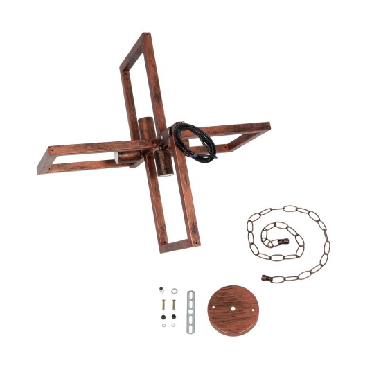 GLOBOSTAR® LOOP 00905 Μοντέρνο Κρεμαστό Φωτιστικό Οροφής με Ντουί 4 x E27 AC 220-240V IP20 - Χάλκινο - Μ52 x Π52 x Υ42cm GLOBOSTAR® LOOP 00905 Μοντέρνο Κρεμαστό Φωτιστικό Οροφής με Ντουί 4 x E27 AC 220-240V IP20 - Χάλκινο - Μ52 x Π52 x Υ42cm