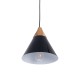 GLOBOSTAR® SHADE 00906 Μοντέρνο Κρεμαστό Φωτιστικό Οροφής με Ντουί 1 x E27 AC 220-240V IP20 - Μαύρο & Μπεζ - Μ23 x Π23 x Υ22cm
