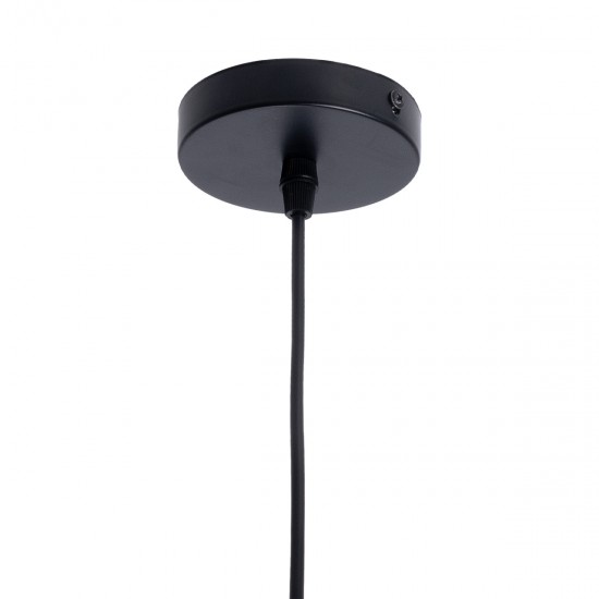 GLOBOSTAR® SHADE 00906 Μοντέρνο Κρεμαστό Φωτιστικό Οροφής με Ντουί 1 x E27 AC 220-240V IP20 - Μαύρο & Μπεζ - Μ23 x Π23 x Υ22cm