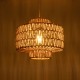 GLOBOSTAR® JENSON 00909 Boho Κρεμαστό Φωτιστικό Οροφής με Ντουί 1 x E27 AC 220-240V IP20 - Μπεζ - Μ33 x Π33 x Υ28cm