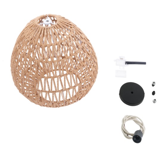GLOBOSTAR® JJENSON 00911 Boho Κρεμαστό Φωτιστικό Οροφής με Ντουί 1 x E27 AC 220-240V IP20 - Μπεζ - Μ35 x Π35 x Υ35cm GLOBOSTAR® JJENSON 00911 Boho Κρεμαστό Φωτιστικό Οροφής με Ντουί 1 x E27 AC 220-240V IP20 - Μπεζ - Μ35 x Π35 x Υ35cm
