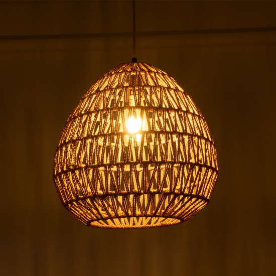 GLOBOSTAR® JJENSON 00911 Boho Κρεμαστό Φωτιστικό Οροφής με Ντουί 1 x E27 AC 220-240V IP20 - Μπεζ - Μ35 x Π35 x Υ35cm GLOBOSTAR® JJENSON 00911 Boho Κρεμαστό Φωτιστικό Οροφής με Ντουί 1 x E27 AC 220-240V IP20 - Μπεζ - Μ35 x Π35 x Υ35cm
