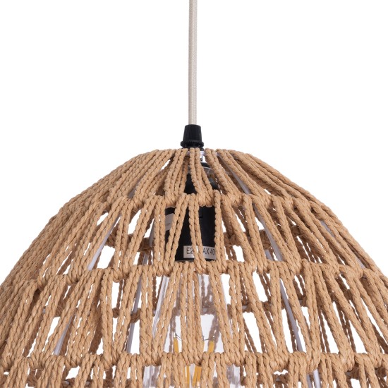 GLOBOSTAR® JJENSON 00911 Boho Κρεμαστό Φωτιστικό Οροφής με Ντουί 1 x E27 AC 220-240V IP20 - Μπεζ - Μ35 x Π35 x Υ35cm GLOBOSTAR® JJENSON 00911 Boho Κρεμαστό Φωτιστικό Οροφής με Ντουί 1 x E27 AC 220-240V IP20 - Μπεζ - Μ35 x Π35 x Υ35cm