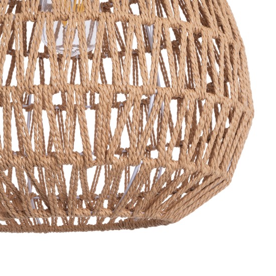 GLOBOSTAR® JJENSON 00911 Boho Κρεμαστό Φωτιστικό Οροφής με Ντουί 1 x E27 AC 220-240V IP20 - Μπεζ - Μ35 x Π35 x Υ35cm GLOBOSTAR® JJENSON 00911 Boho Κρεμαστό Φωτιστικό Οροφής με Ντουί 1 x E27 AC 220-240V IP20 - Μπεζ - Μ35 x Π35 x Υ35cm