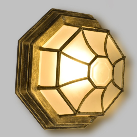 GLOBOSTAR® RUBY 00914 Vintage Φωτιστικό Οροφής με Ντουί 1 x E27 AC 220-240V IP20 - Μπρούτζινο Εφέ Σκουριάς - Μ21 x Π21 x Υ10cm