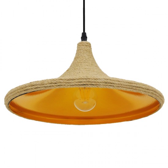GLOBOSTAR® SHANGHAI ROPE 00917 Boho Κρεμαστό Φωτιστικό Οροφής με Ντουί 1 x E27 AC 220-240V IP20 - Μπεζ - Μ37 x Π37 x Υ20cm GLOBOSTAR® SHANGHAI ROPE 00917 Boho Κρεμαστό Φωτιστικό Οροφής με Ντουί 1 x E27 AC 220-240V IP20 - Μπεζ - Μ37 x Π37 x Υ20cm