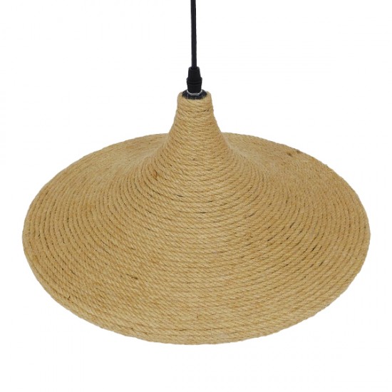 GLOBOSTAR® SHANGHAI ROPE 00917 Boho Κρεμαστό Φωτιστικό Οροφής με Ντουί 1 x E27 AC 220-240V IP20 - Μπεζ - Μ37 x Π37 x Υ20cm GLOBOSTAR® SHANGHAI ROPE 00917 Boho Κρεμαστό Φωτιστικό Οροφής με Ντουί 1 x E27 AC 220-240V IP20 - Μπεζ - Μ37 x Π37 x Υ20cm