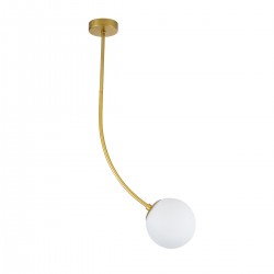GLOBOSTAR® DRIZZLE 00921 Μοντέρνο Φωτιστικό Οροφής με Ντουί 1 x E27 AC 220-240V IP20 - Λευκό & Χρυσό - Μ15 x Π15 x Υ100cm
