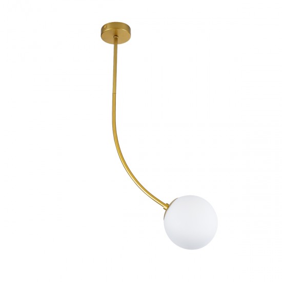 GLOBOSTAR® DRIZZLE 00921 Μοντέρνο Φωτιστικό Οροφής με Ντουί 1 x E27 AC 220-240V IP20 - Λευκό & Χρυσό - Μ15 x Π15 x Υ100cm GLOBOSTAR® DRIZZLE 00921 Μοντέρνο Φωτιστικό Οροφής με Ντουί 1 x E27 AC 220-240V IP20 - Λευκό & Χρυσό - Μ15 x Π15 x Υ100cm
