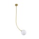 GLOBOSTAR® DRIZZLE 00922 Μοντέρνο Φωτιστικό Οροφής με Ντουί 1 x E27 AC 220-240V IP20 - Λευκό & Χρυσό - Μ15 x Π15 x Υ70cm