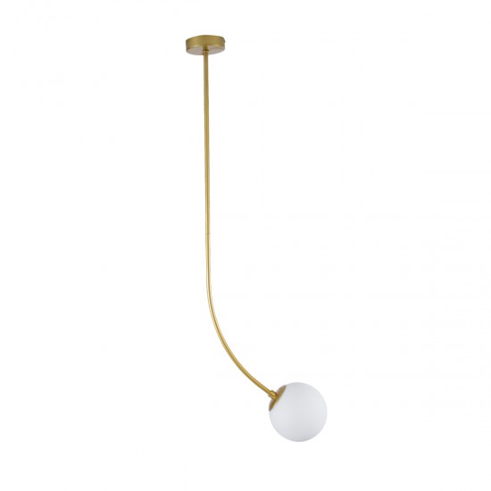GLOBOSTAR® DRIZZLE 00922 Μοντέρνο Φωτιστικό Οροφής με Ντουί 1 x E27 AC 220-240V IP20 - Λευκό & Χρυσό - Μ15 x Π15 x Υ70cm