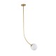 GLOBOSTAR® DRIZZLE 00922 Μοντέρνο Φωτιστικό Οροφής με Ντουί 1 x E27 AC 220-240V IP20 - Λευκό & Χρυσό - Μ15 x Π15 x Υ70cm