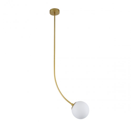 GLOBOSTAR® DRIZZLE 00922 Μοντέρνο Φωτιστικό Οροφής με Ντουί 1 x E27 AC 220-240V IP20 - Λευκό & Χρυσό - Μ15 x Π15 x Υ70cm