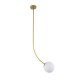 GLOBOSTAR® DRIZZLE 00922 Μοντέρνο Φωτιστικό Οροφής με Ντουί 1 x E27 AC 220-240V IP20 - Λευκό & Χρυσό - Μ15 x Π15 x Υ70cm