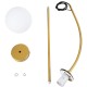 GLOBOSTAR® DRIZZLE 00922 Μοντέρνο Φωτιστικό Οροφής με Ντουί 1 x E27 AC 220-240V IP20 - Λευκό & Χρυσό - Μ15 x Π15 x Υ70cm