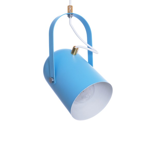 GLOBOSTAR® HAZEL 00927 Μοντέρνο Κρεμαστό Φωτιστικό Οροφής με Ντουί 1 x E27 AC 220-240V IP20 - Γαλάζιο & Χρυσό - Μ12 x Π12 x Υ27cm GLOBOSTAR® HAZEL 00927 Μοντέρνο Κρεμαστό Φωτιστικό Οροφής με Ντουί 1 x E27 AC 220-240V IP20 - Γαλάζιο & Χρυσό - Μ12 x Π12 x Υ27cm