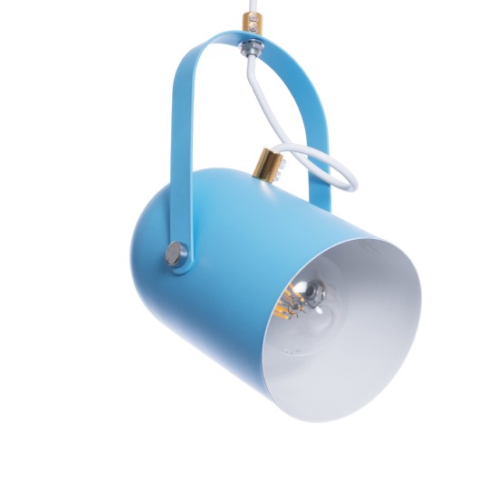 GLOBOSTAR® HAZEL 00927 Μοντέρνο Κρεμαστό Φωτιστικό Οροφής με Ντουί 1 x E27 AC 220-240V IP20 - Γαλάζιο & Χρυσό - Μ12 x Π12 x Υ27cm GLOBOSTAR® HAZEL 00927 Μοντέρνο Κρεμαστό Φωτιστικό Οροφής με Ντουί 1 x E27 AC 220-240V IP20 - Γαλάζιο & Χρυσό - Μ12 x Π12 x Υ27cm