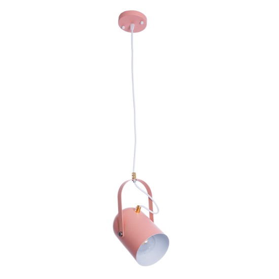 GLOBOSTAR® HAZEL 00929 Μοντέρνο Κρεμαστό Φωτιστικό Οροφής με Ντουί 1 x E27 AC 220-240V IP20 - Ροζ & Χρυσό - Μ12 x Π12 x Υ27cm