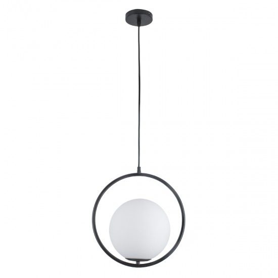 GLOBOSTAR® MADRID 00931 Μοντέρνο Κρεμαστό Φωτιστικό Οροφής με Ντουί 1 x E27 AC 220-240V IP20 - Μαύρο & Λευκό - Μ30 x Π20 x Υ30cm